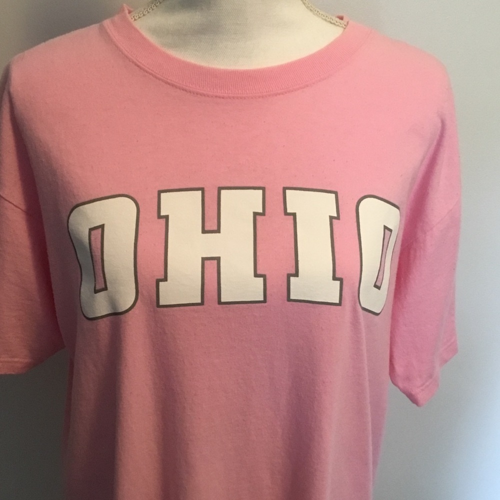 Anvil pink Tee with the word Ohio on front size L - Picture 3 of 6